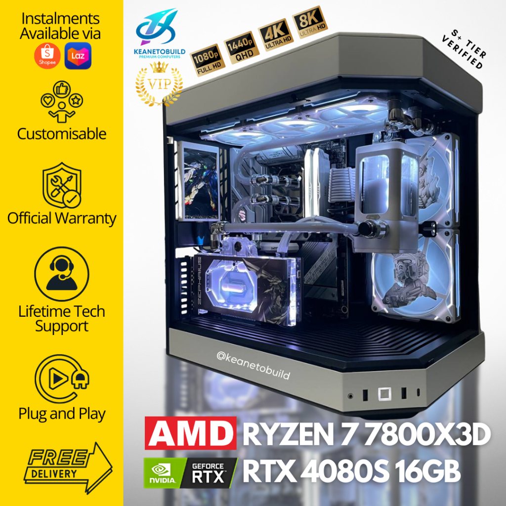 Benutzerdefinierter Gaming PC RTX 4080 Super Ryzen 7 7800X3D